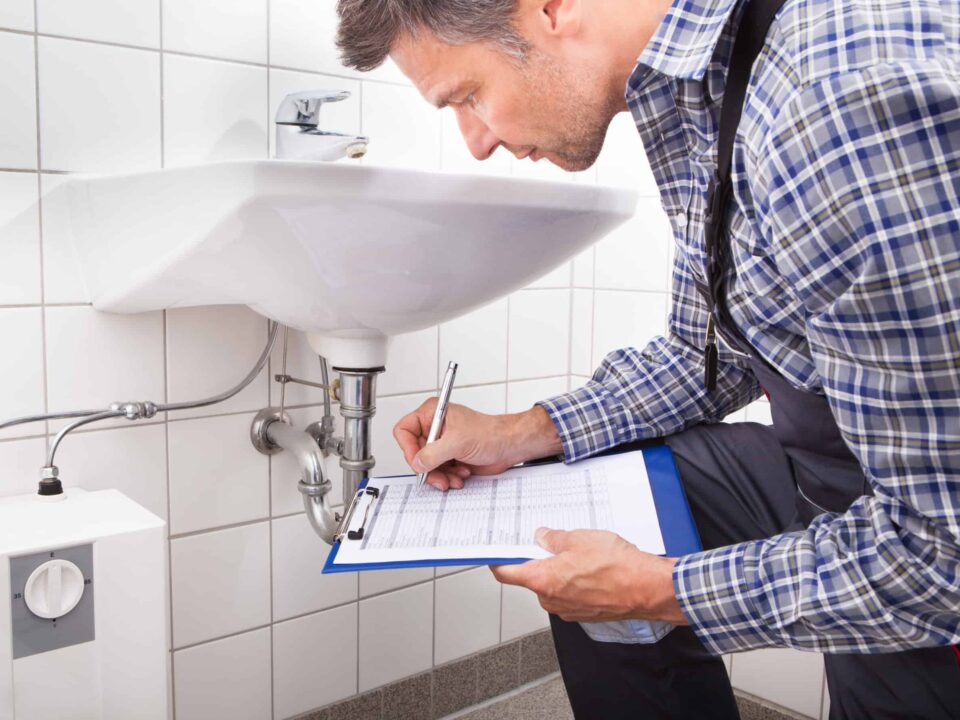 Local plumber inspecting residential plumbing