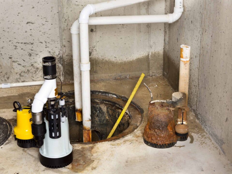 a sump pump in a residential basement